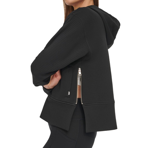 DKNY Womens Tech Ottoman Full-Zip Hoodie