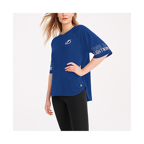 DKNY Womens Blue Tampa Bay Lightning Diana Tri-Blend Oversized T-shirt
