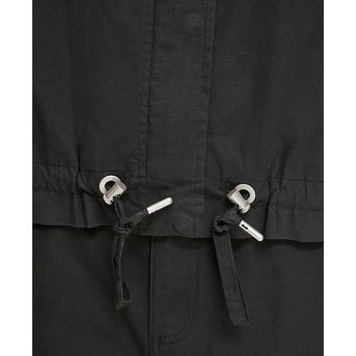 DKNY Womens Logo-Trim Hooded Zip-Front Jacket