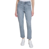 Womens High-Rise Slim Straight Jeans