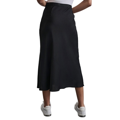 DKNY Womens Logo-Waistband Midi Slip Skirt
