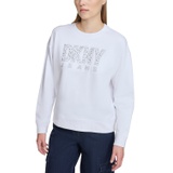 Womens Cotton Studded Logo Sweatshirt