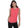 Womens Crewneck Sleeveless Side-Ruched Knit Top