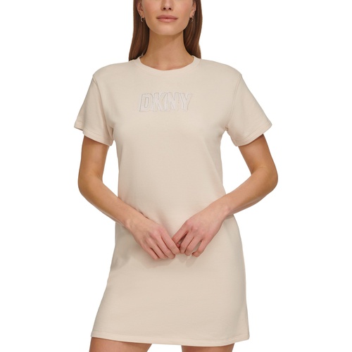 DKNY Womens Short-Sleeve Long Logo T-Shirt Dress