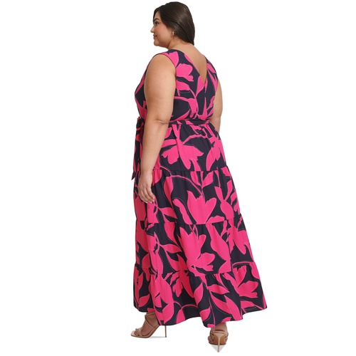DKNY Plus Size Printed Fit & Flare Maxi Dress