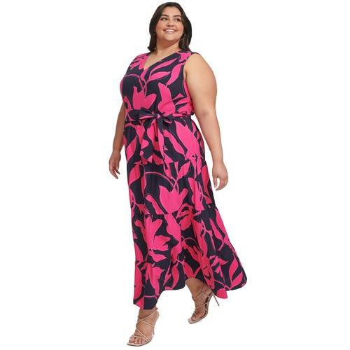 DKNY Plus Size Printed Fit & Flare Maxi Dress