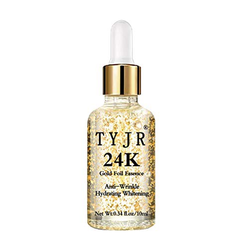  D-XinXin 24K Gold Polypeptide Serum, 100% Natural Formula Vitamin C Anti aging and Wrinkle Resistant Hydration Essence for Face Skin, Intense Hydrating Ampoules Moisturizer Serum (
