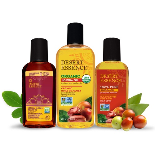  Desert Essence Moringa, Jojoba and Rosehip Oil - 2 Fl Oz - Enhances Skin Texture & Glow - Skin Restoration - May Help Stretch Marks - For Face, Neck, Hands - Vitamins A, B, C, E wi