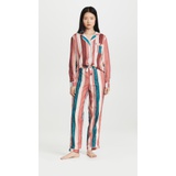 Desmond & Dempsey Womens Medina Stripe Long Pajama Set