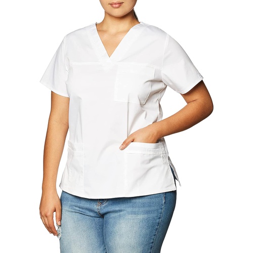 디키즈 Dickies Womens GenFlex Junior-fit V-Neck Scrub Shirt