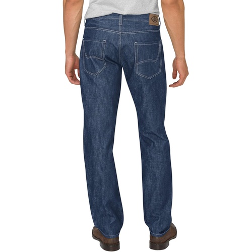 디키즈 Dickies Mens X-Series Button Fly Regular Fit Straight Leg 5-Pocket Denim Jean