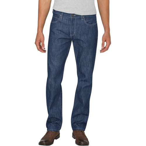 디키즈 Dickies Mens X-Series Button Fly Regular Fit Straight Leg 5-Pocket Denim Jean