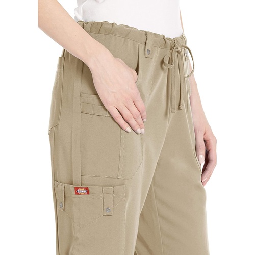 디키즈 Dickies Womens Xtreme Stretch Mid Rise Drawstring Cargo Pant