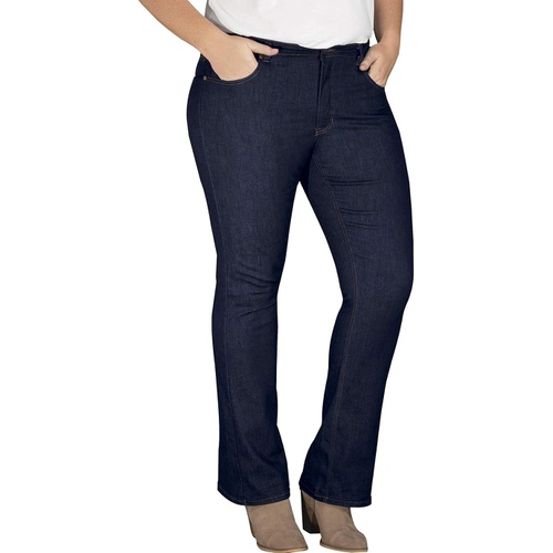디키즈 Dickies Womens Perfect Shape Denim Jean-Bootcut Stretch Plus Size