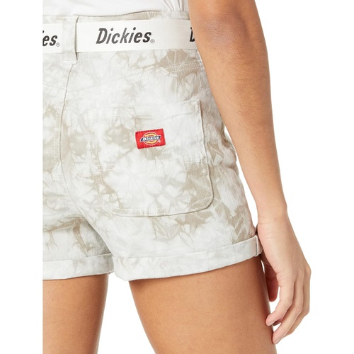  Dickies Juniors High-Rise Five-Pocket Roll Cuff & Logo Printed Web Belt Shorts Fit