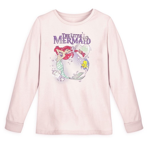 디즈니 Disney The Little Mermaid Long Sleeve Sequined T-Shirt for Girls