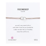 Dogeared Friendship Double Linked Rings Silk Bracelet
