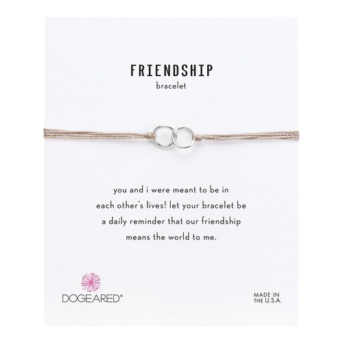  Dogeared Friendship Double Linked Rings Silk Bracelet