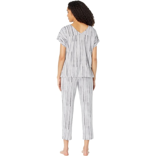  Donna Karan Long Sleeve Sleep Top and Crop Pants