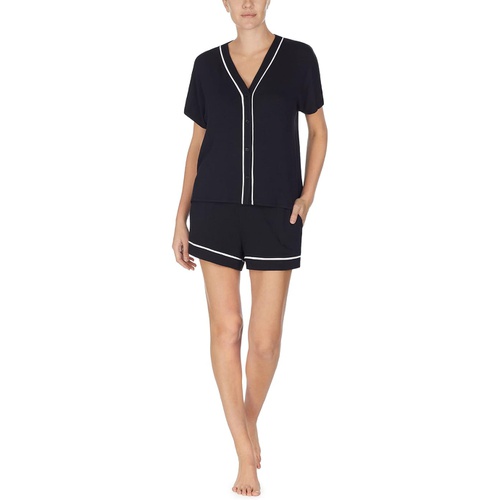  Donna Karan Short Sleeve Top and Boxer Pajama Set