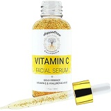 Doppeltree Organic Vitamin C Face Serum with 24K Gold Flakes, Hyaluronic Acid, Vitamin E - Vit C Facial Serum - Acne Scar Treatment, Dark Spot Corrector, Anti Aging & Brightening - Formulated