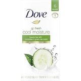 Dove go fresh Beauty Bar for Softer Skin Cucumber and Green Tea More Moisturizing than Bar Soap 3.75 oz Bars Cucumber & Green Tea 6 Count