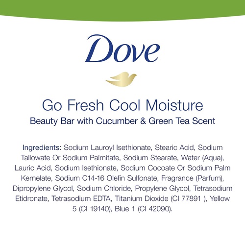  Dove go fresh Beauty Bar for Softer Skin Cucumber and Green Tea More Moisturizing than Bar Soap 3.75 oz Bars Cucumber & Green Tea 6 Count