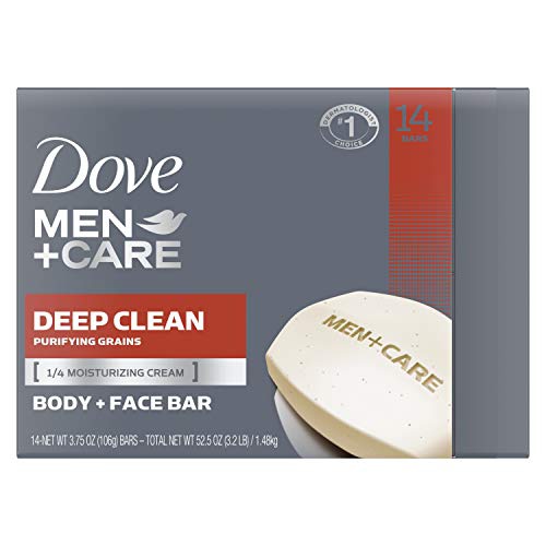  Dove Men+Care Mens Bar Soap More Moisturizing Than Bar Soap Deep Clean Effectively Washes Away Bacteria, Nourishes Your Skin 3.75 oz 14 Bars