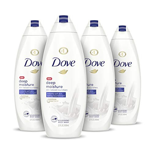  Dove Body Wash with Skin Natural Nourishers for Instantly Soft Skin and Lasting Nourishment Deep Moisture Effectively Washes Away Bacteria While Nourishing Your Skin 22 oz, 4 Count