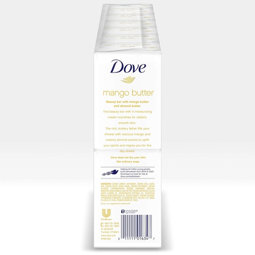  Dove Beauty Bar To Moisturize Dry Skin With Mango Butter More Moisturizing Than Bar Soap 3.75 oz 14 Bars