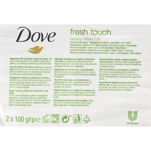  Dove Go Fresh Beauty Bar Soap, Cool Moisture-Fresh Touch, 100 G / 3.5 Oz (Pack of 12)