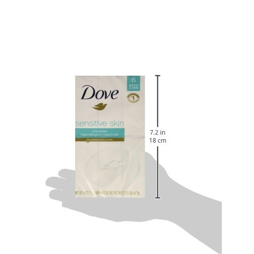  Dove Sensitive Skin Bath Bars Unscented - 6 CT