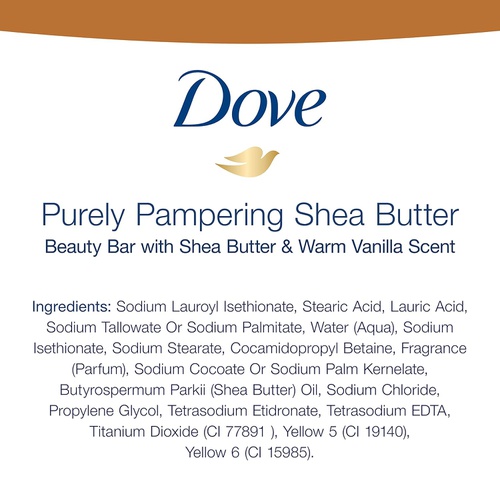  Dove Beauty Bar for Softer Skin Shea Butter More Moisturizing Than Bar Soap 3.75 oz 8 Bars