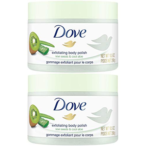  Dove Exfoliating Body Polish, Kiwi Seeds & Cool Aloe, 10.5 Ounce (Pack of 2)