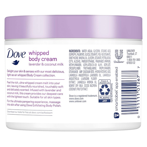  Dove Whipped Lavender and Coconut Milk Body Cream 10 oz