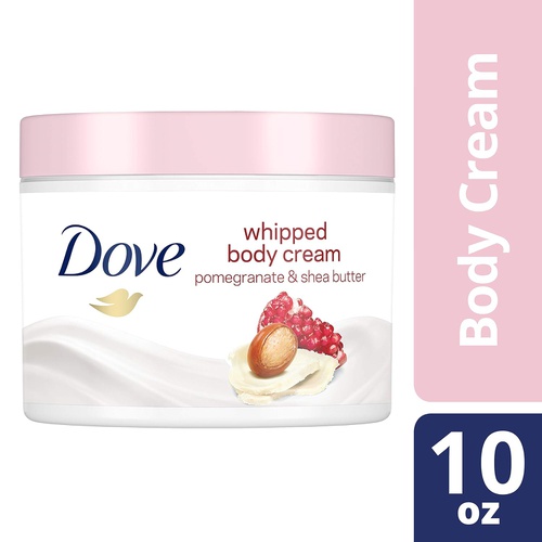  Dove Whipped Body Cream Dry Skin Moisturizer Pomegranate and Shea Butter, Nourishes Skin Deeply, 10 oz