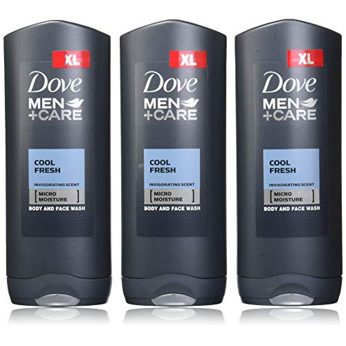  Dove Men Care, Body & Face Wash, Cool Fresh, Pack of 3, (13.52 Fl. Oz/400 ml Each)