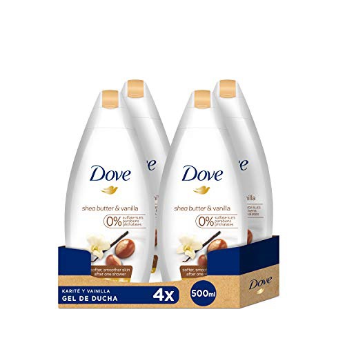  Dove Purely Pampering Body Wash, Shea Butter with Warm Vanilla, 16.9 Ounce/500 Ml (Pack of 4)