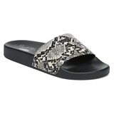 DR SCHOLLS Dr. Scholls Pisces Slide Sandal_BLACK/ WHITE LEATHER