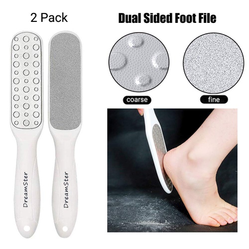  Professional Colossal Foot Rasp Foot File Callus Remover Kit, DreamSter Stainless Steel Pedicure Tools Set Large Foot Scrubber Double Sided Files Foot Care Kit for Women Men Salon