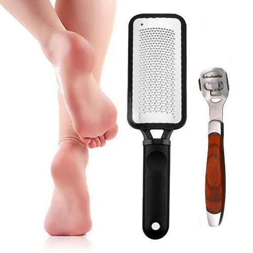  Dualshine Pedicure Kit and Callus Remover, Foot Scrubber Foot Care Callus Shaver Callus Corn Remover for Feet, Pedicure Tools for Men and Women