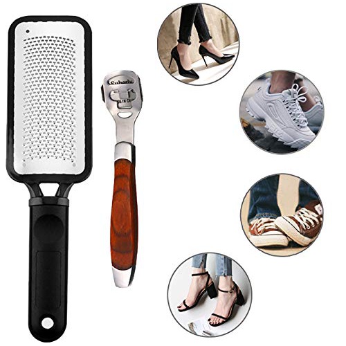  Dualshine Pedicure Kit and Callus Remover, Foot Scrubber Foot Care Callus Shaver Callus Corn Remover for Feet, Pedicure Tools for Men and Women