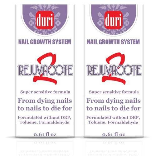  duri Rejuvacote 2 Nail Growth System Base and Top Coat - Nails Hardening, Repair, Chipping, Strengthen, Breaking and Brittle Treatment (2 pack - 0.61 fl.oz. each)