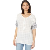 Dylan by True Grit Short Sleeve Tate Embroidery Top