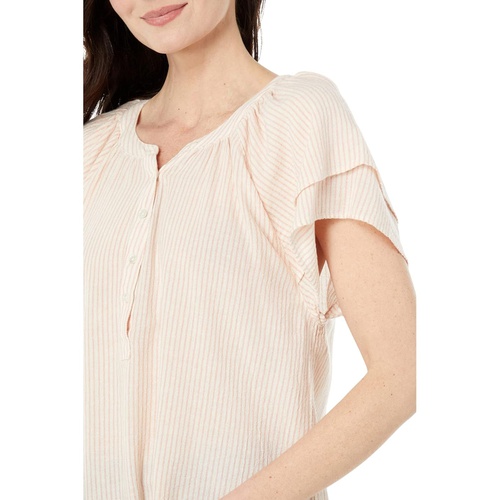  Dylan by True Grit Charlie Cotton Linen Ruffle Sleeve Blouse