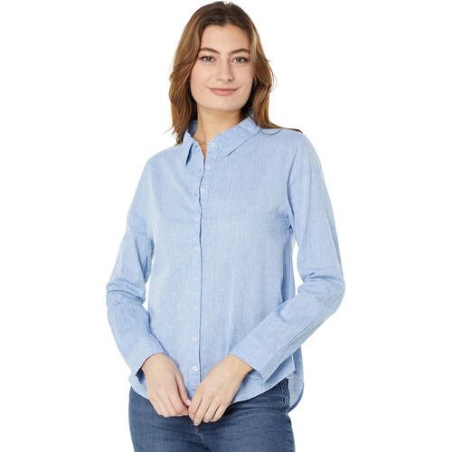  Dylan by True Grit Taylor Cotton Linen Long Sleeve Button-Up Shirt