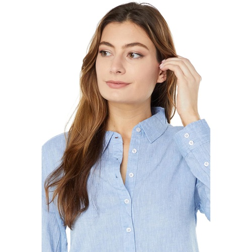  Dylan by True Grit Taylor Cotton Linen Long Sleeve Button-Up Shirt