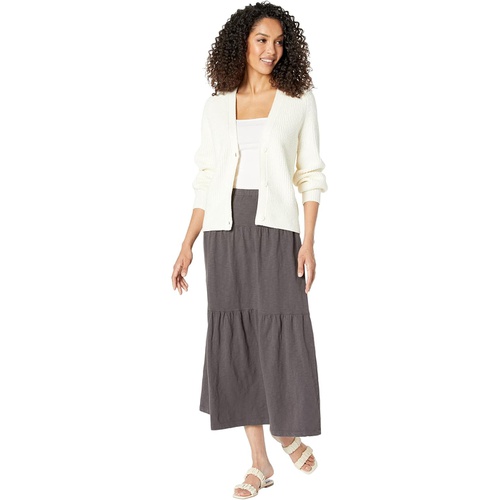  Dylan by True Grit 100% Cotton Tiered Maxi Skirt