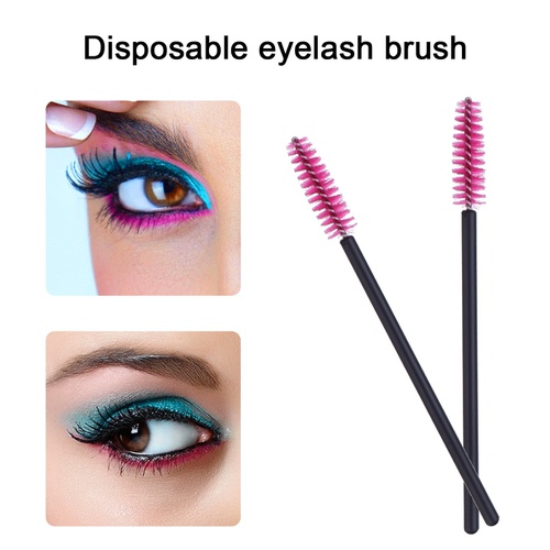  EBOOT 150 Pieces Disposable Lip Brushes Lip Gloss Applicator Wands Eyeliner Brushes Eyelash Mascara Brushes Makeup Tool Kits (Rose Red)