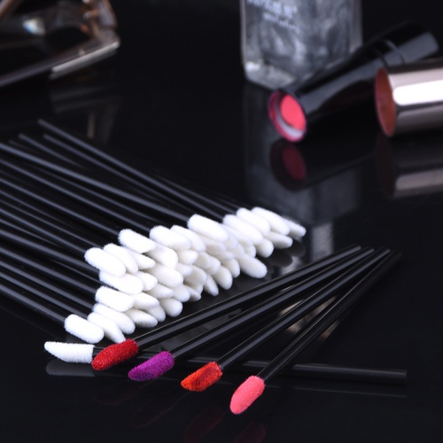  eBoot 100 Pieces Disposable Lip Brushes Lipstick Gloss Wands Applicator Makeup Tool Kits, Black